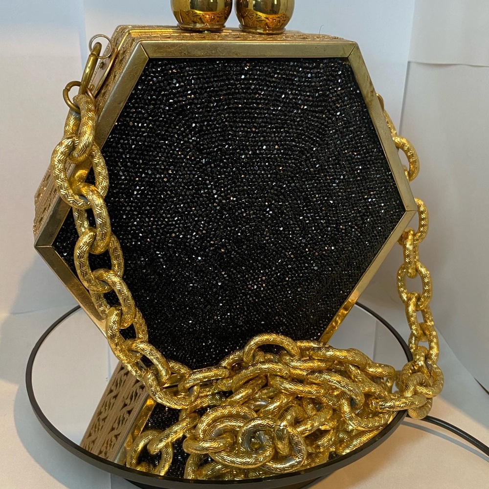Elegant Black and Gold Women's Bag